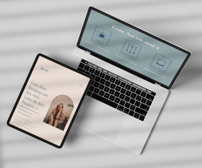 Mockup von einem Laptop und Tablet mit der Webseite von getbackstage