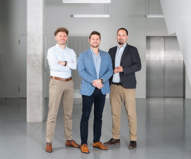 Gruppenfoto von den drei Gründern der Diatope GmbH Ulm